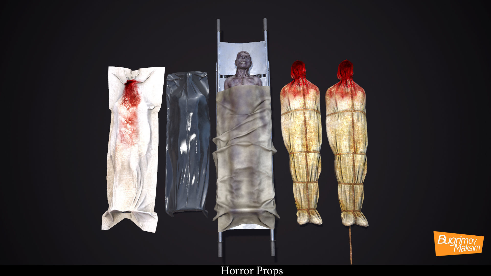 Horror Props pack Low-poly 3D model_3