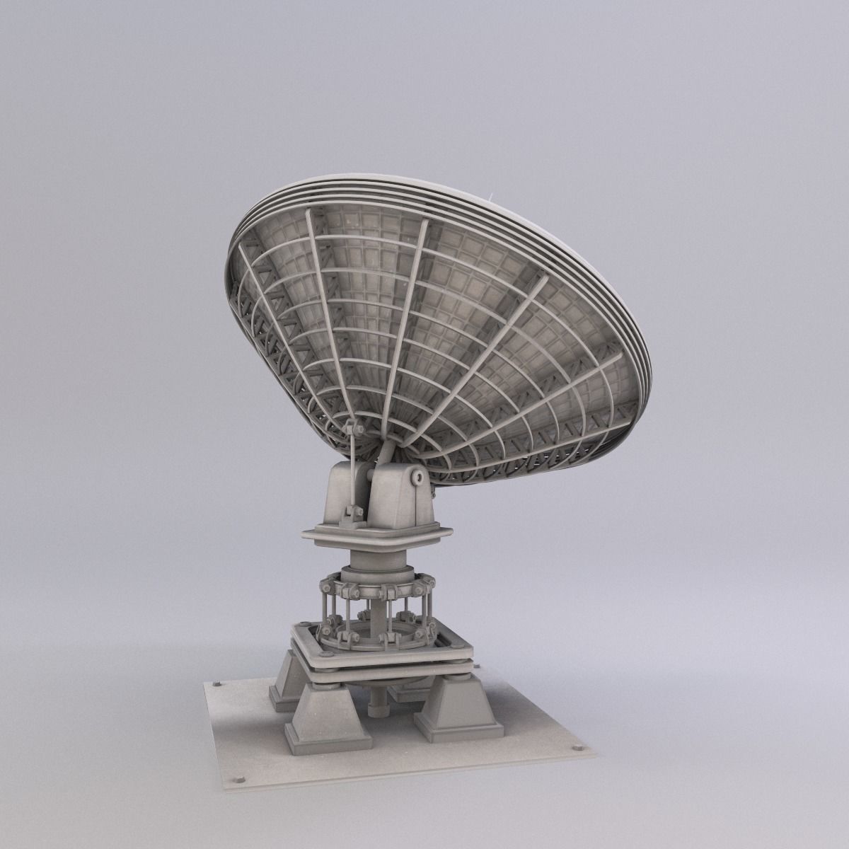Satellite Dish Low-poly 3D model_2