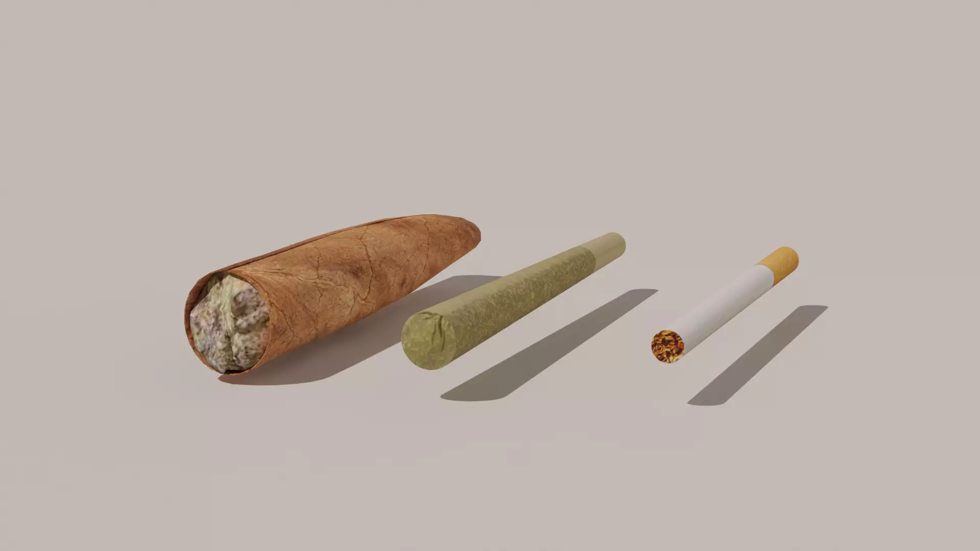 Cannabis Smoking Pack - Blunt Joint Cigarette - Game Ready Low-poly 3D model