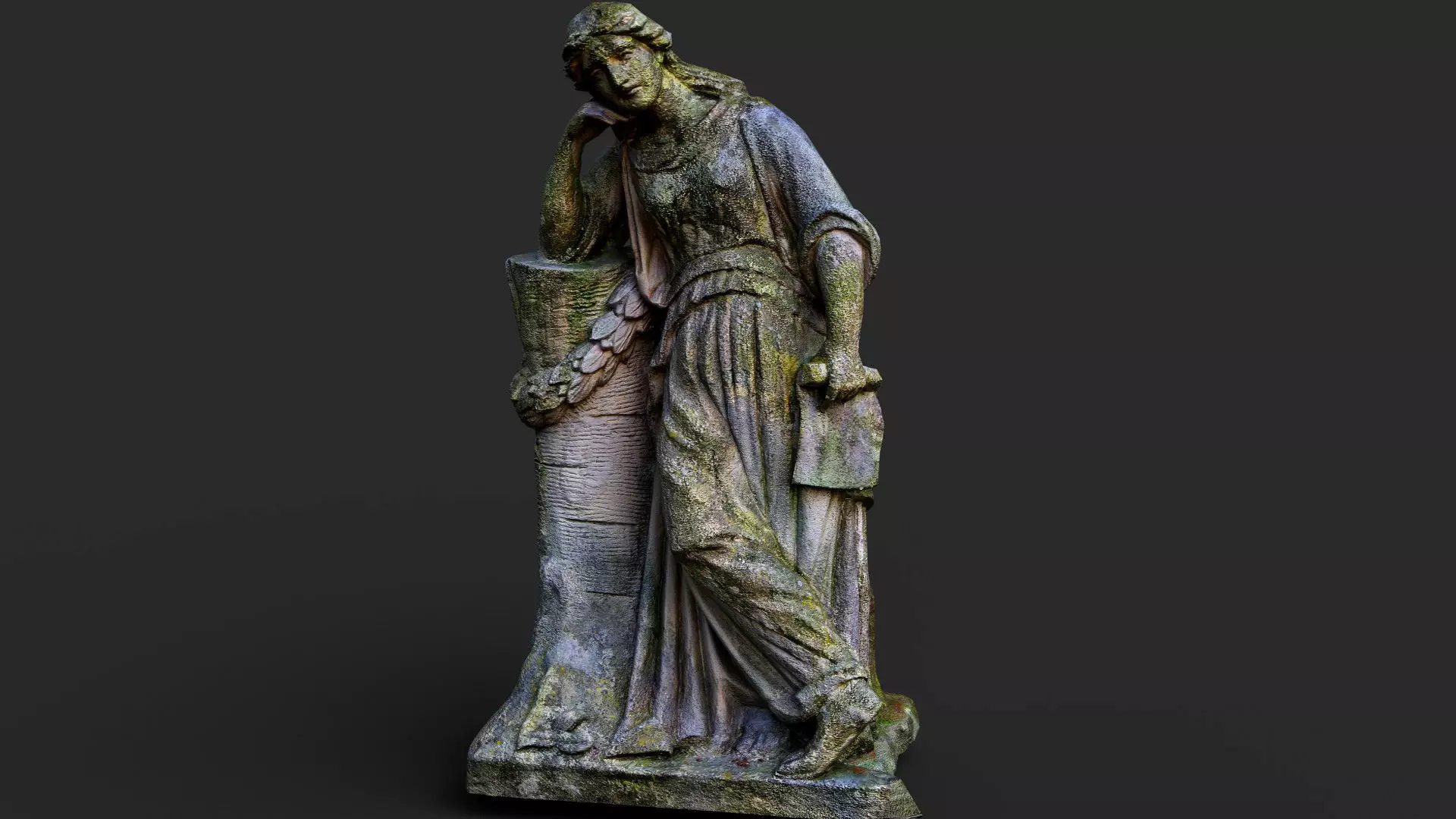 ancient mossy tomb monument ruins PBR photogrammetry Low-poly 3D model