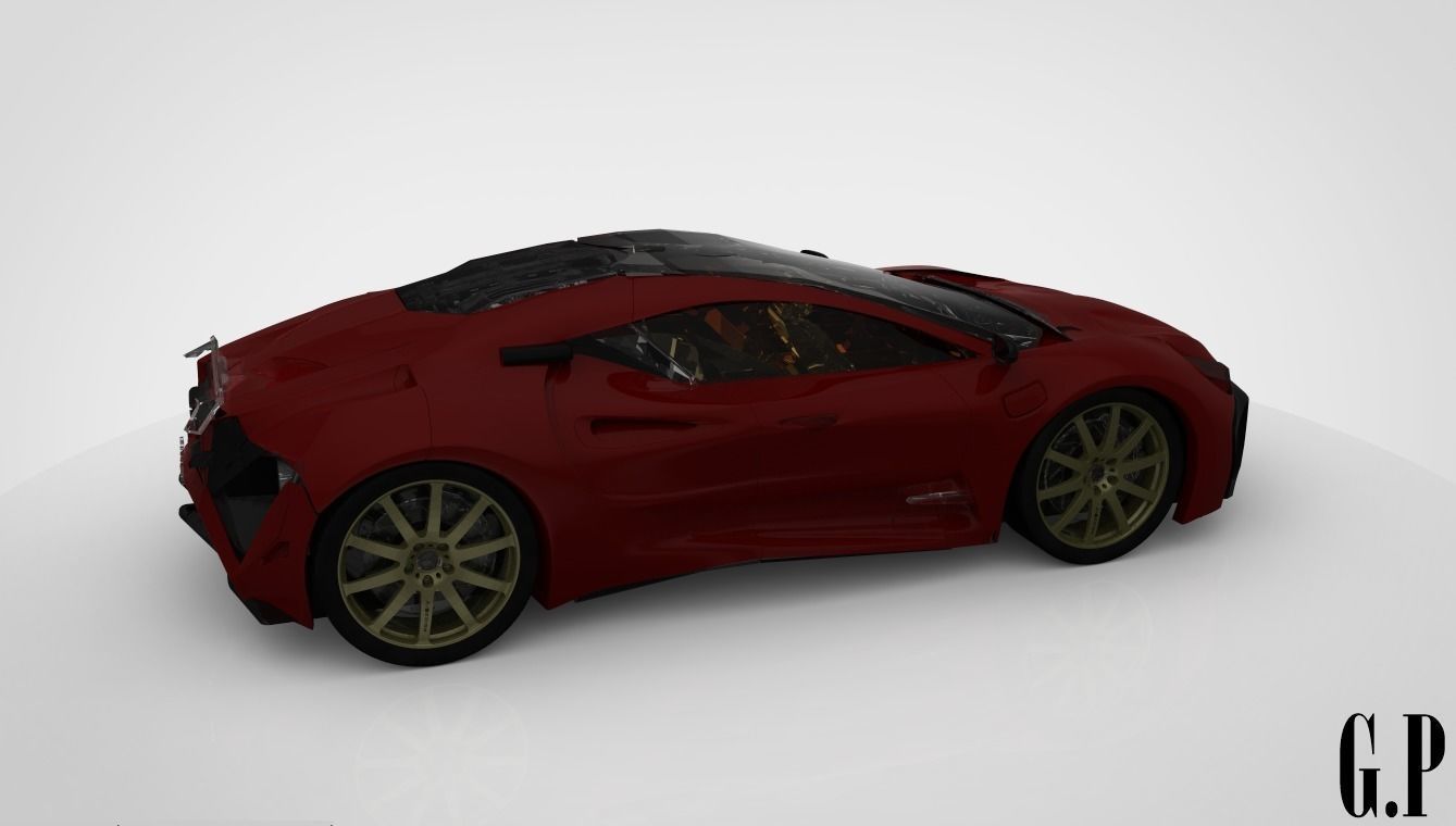 ROYAL-17 bugatti veyron wallpaper Free low-poly 3D model_8