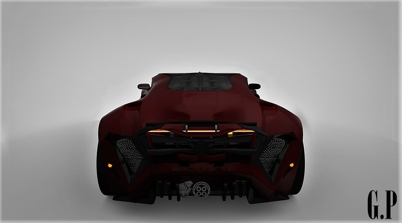 ROYAL-17 bugatti veyron wallpaper Free low-poly 3D model_6