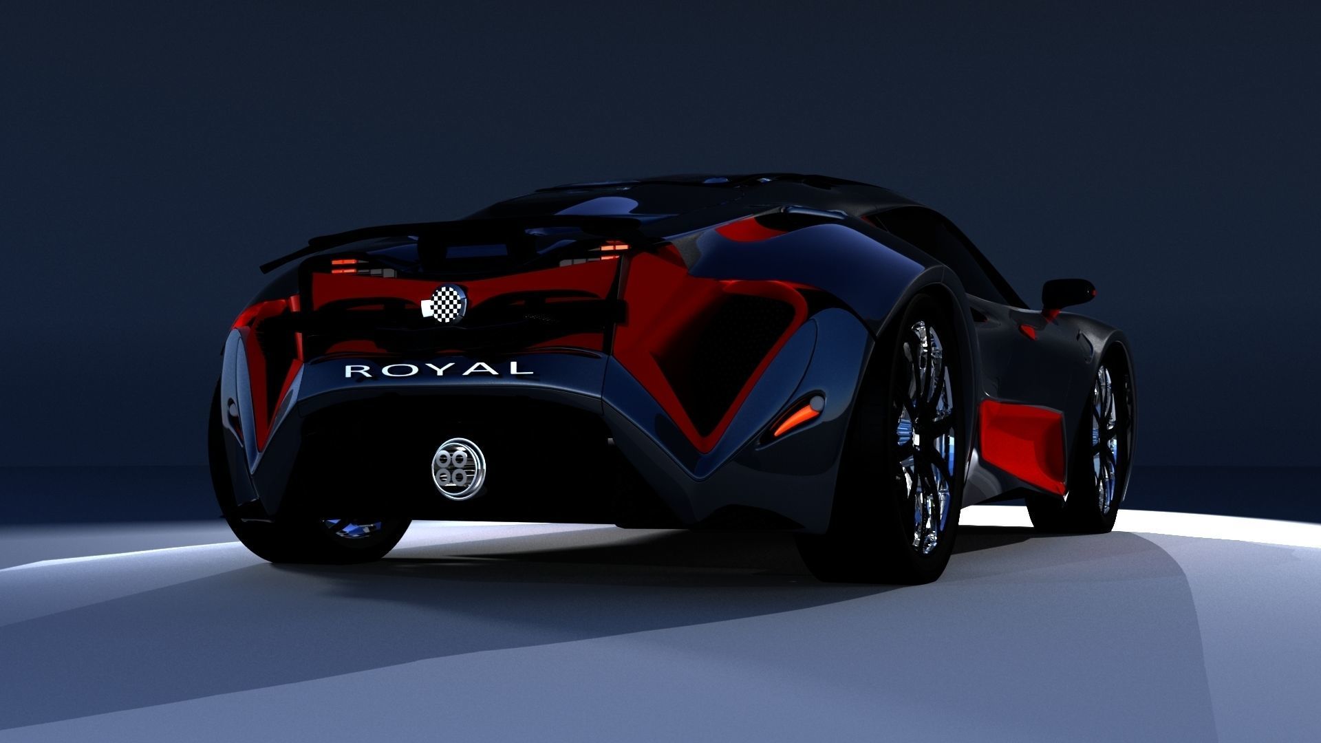 ROYAL-17 bugatti veyron wallpaper Free low-poly 3D model_1