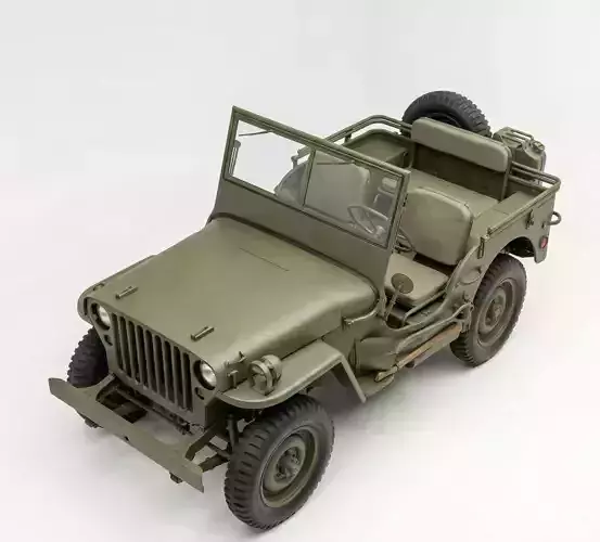 Willys MB Military Jeep Low-poly 3D model 5