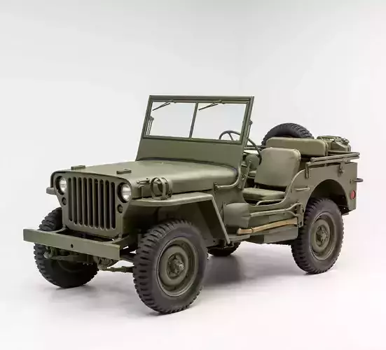Willys MB Military Jeep Low-poly 3D model