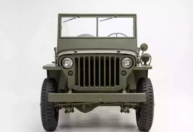 Willys MB Military Jeep Low-poly 3D model 3