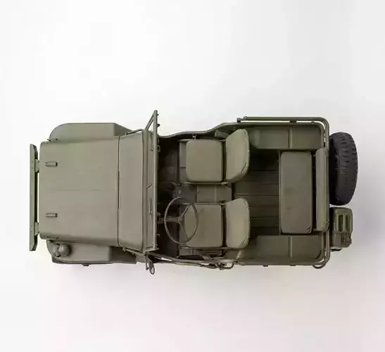 Willys MB Military Jeep Low-poly 3D model 2