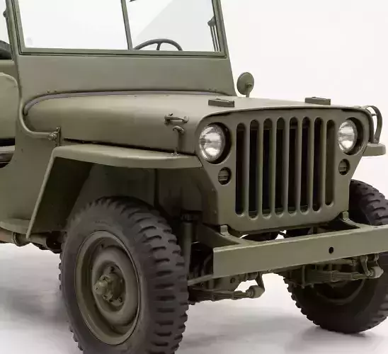 Willys MB Military Jeep Low-poly 3D model 7