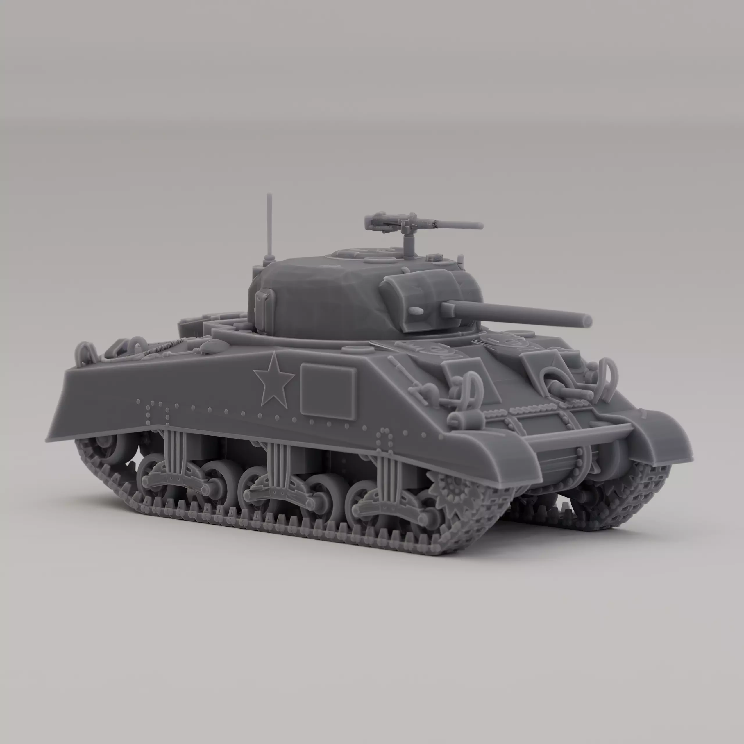 M4A3 75 W Sherman MT United States WWII 1944 3D print model
