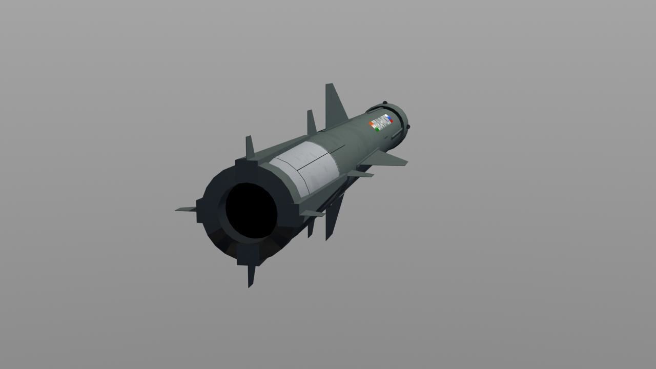 Brahmos Anti-Ship Missile 3D model_9