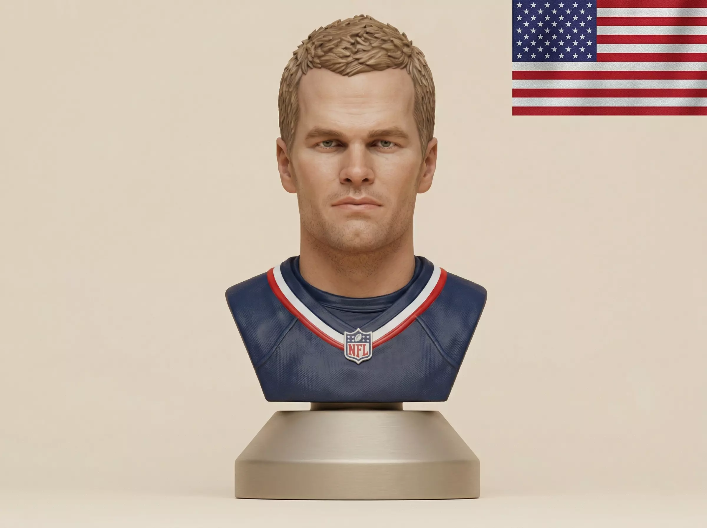 Tom Brady American football player 3D print model