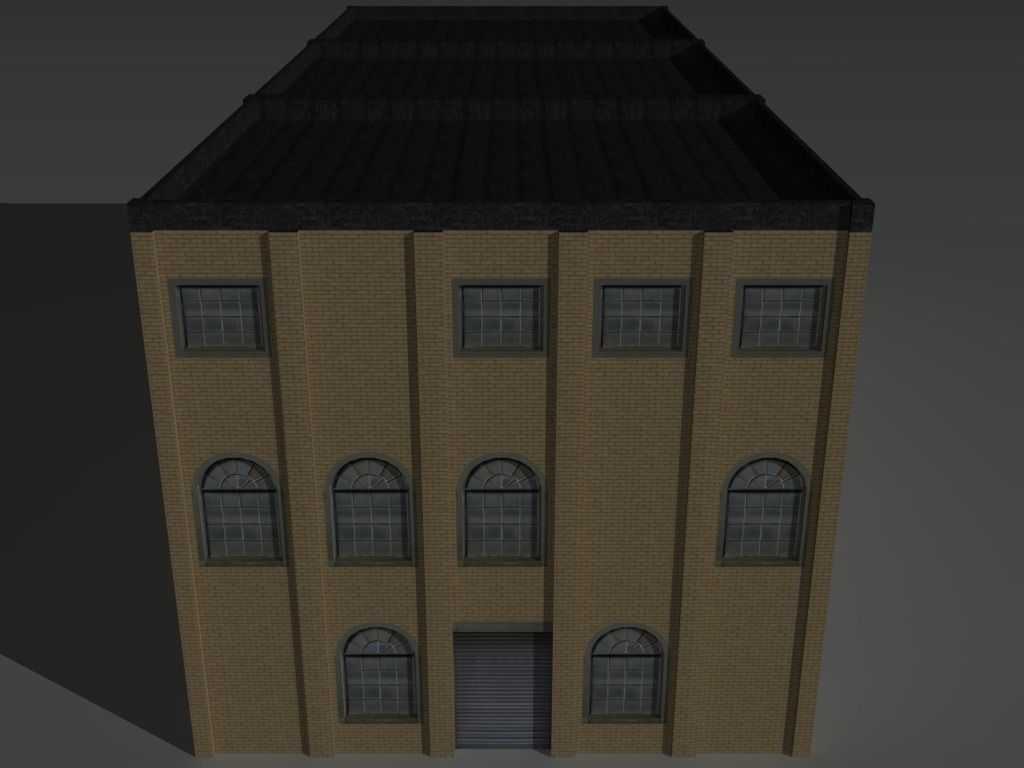 Factory Building 9 Low-poly 3D model_7