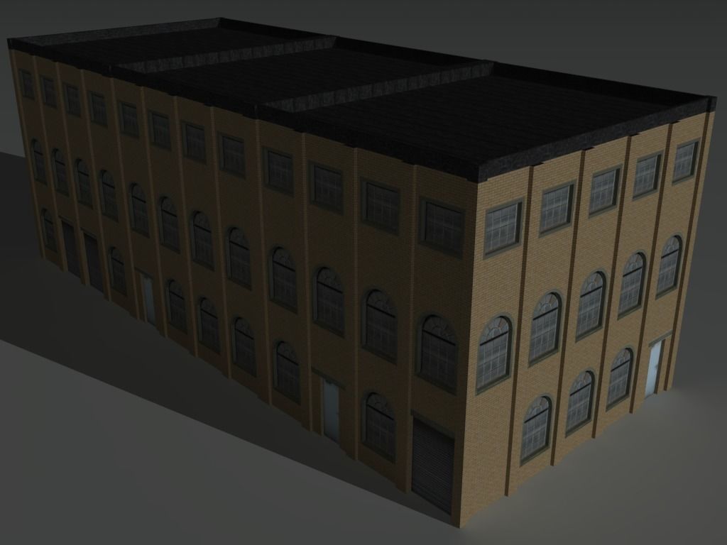 Factory Building 9 Low-poly 3D model_2