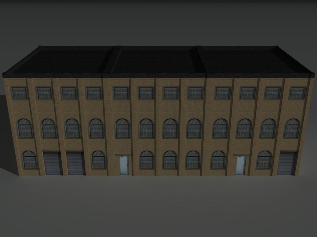 Factory Building 9 Low-poly 3D model_1