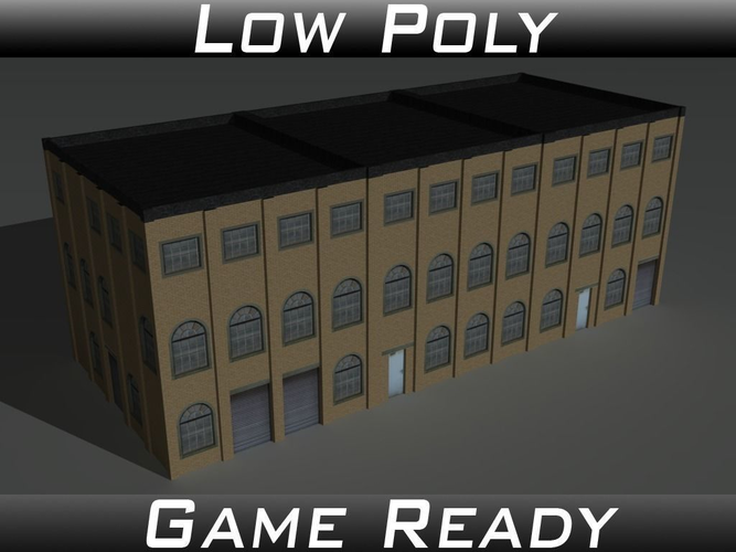 Factory Building 9 Low-poly 3D model