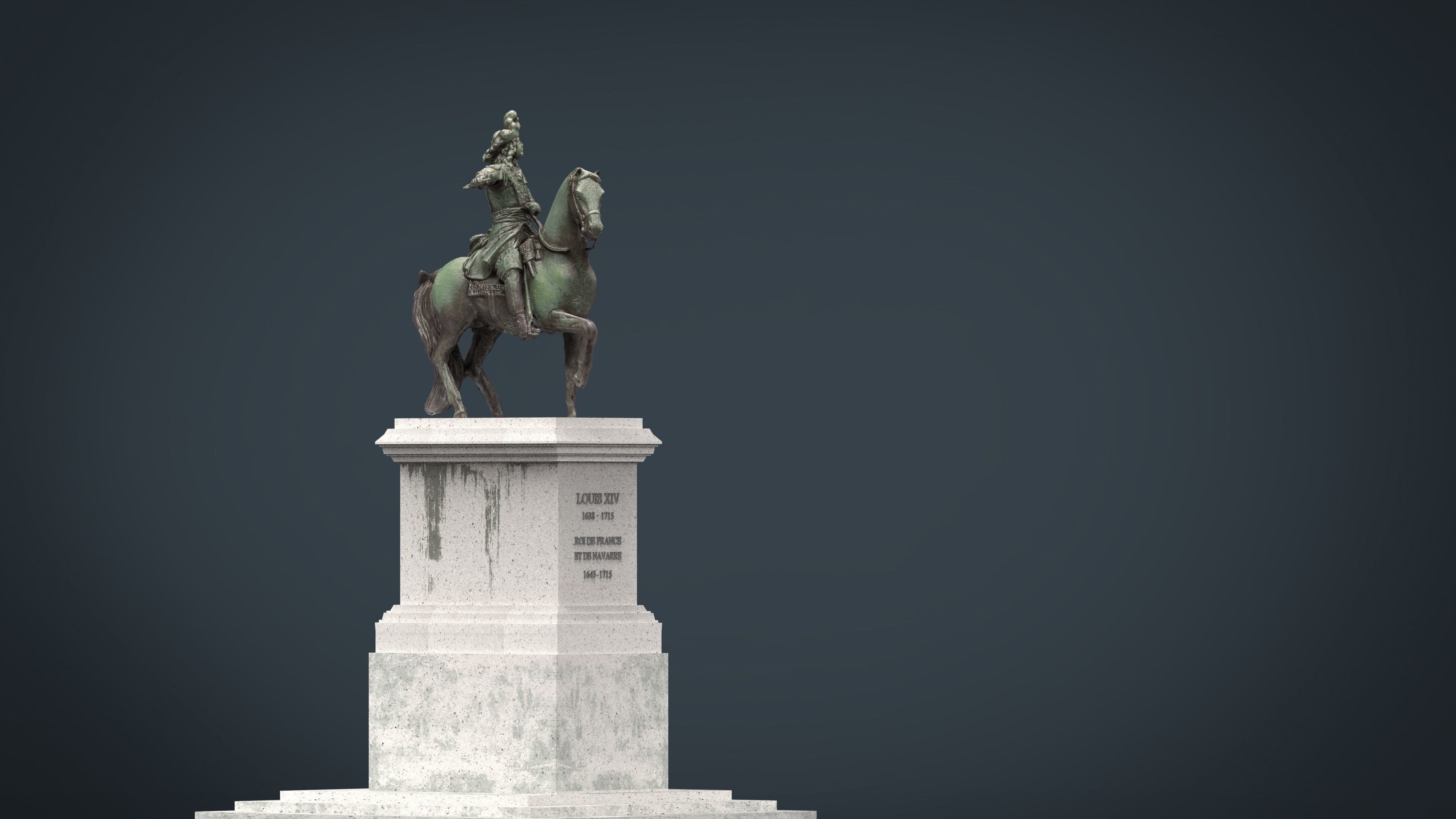 Equestrian statue of Louis XIV 3D model_2