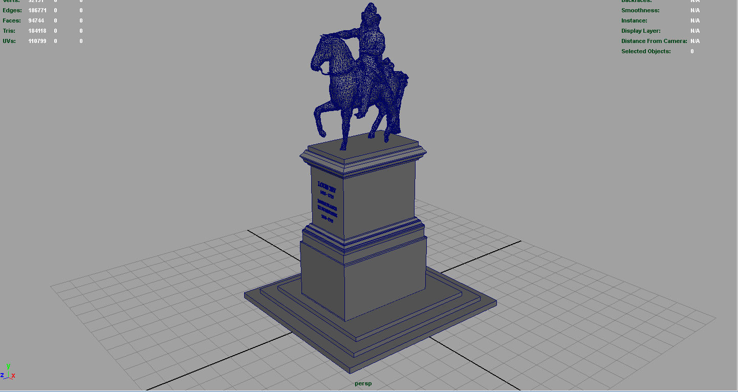 Equestrian statue of Louis XIV 3D model_5