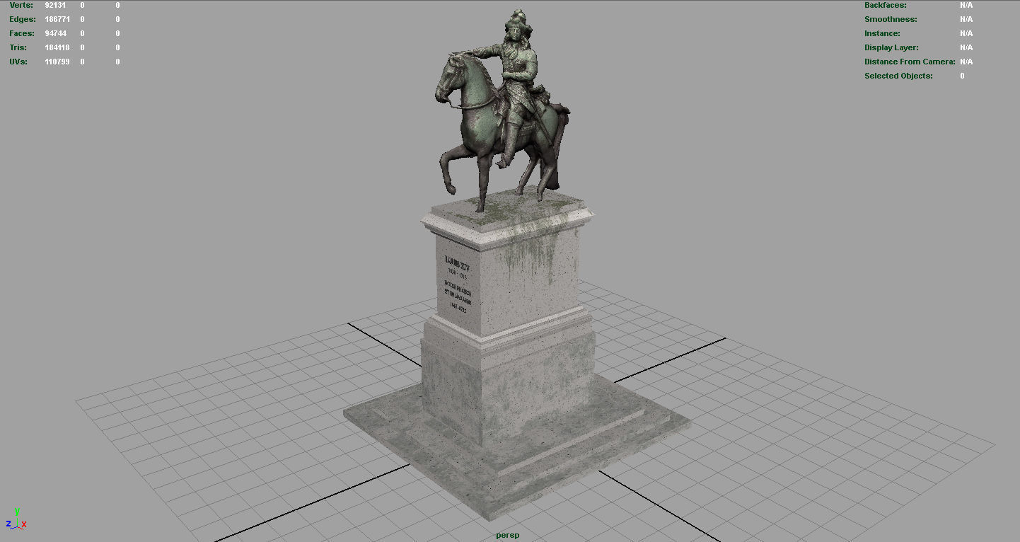 Equestrian statue of Louis XIV 3D model_6