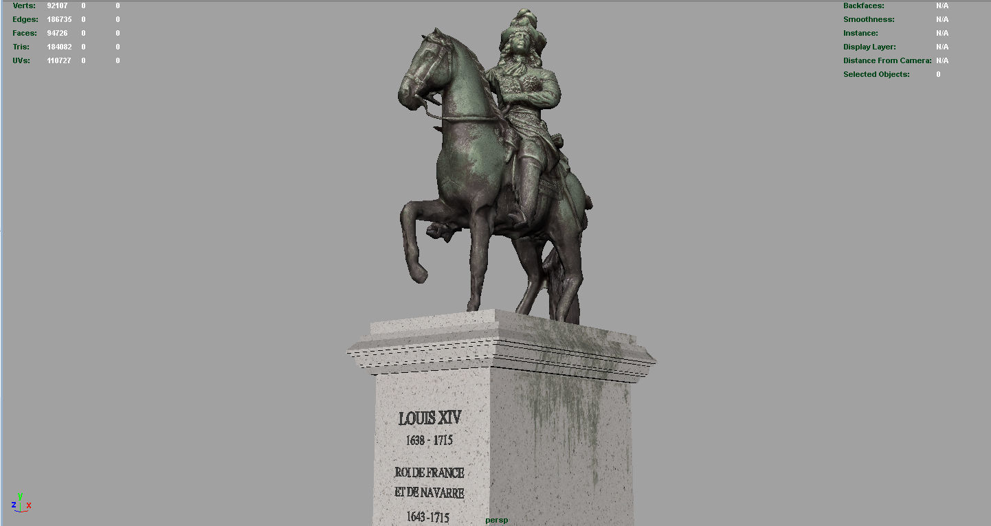 Equestrian statue of Louis XIV 3D model_17