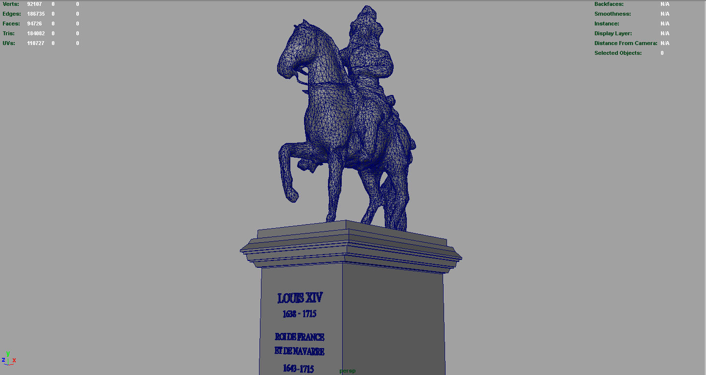 Equestrian statue of Louis XIV 3D model_16