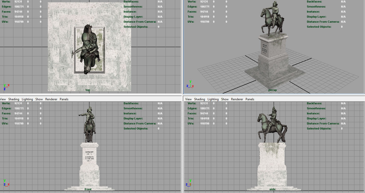 Equestrian statue of Louis XIV 3D model_8