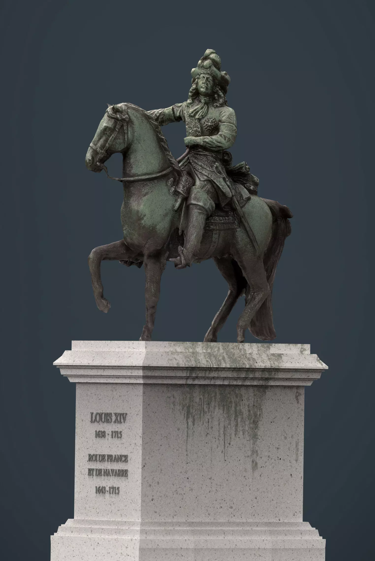 Equestrian statue of Louis XIV 3D model_0