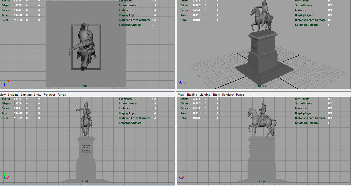 Equestrian statue of Louis XIV 3D model_7