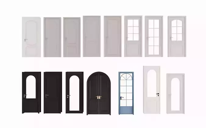 System Model Doors 3D model 80 Interior Door 3D Models with Frames Complete Architectural ...