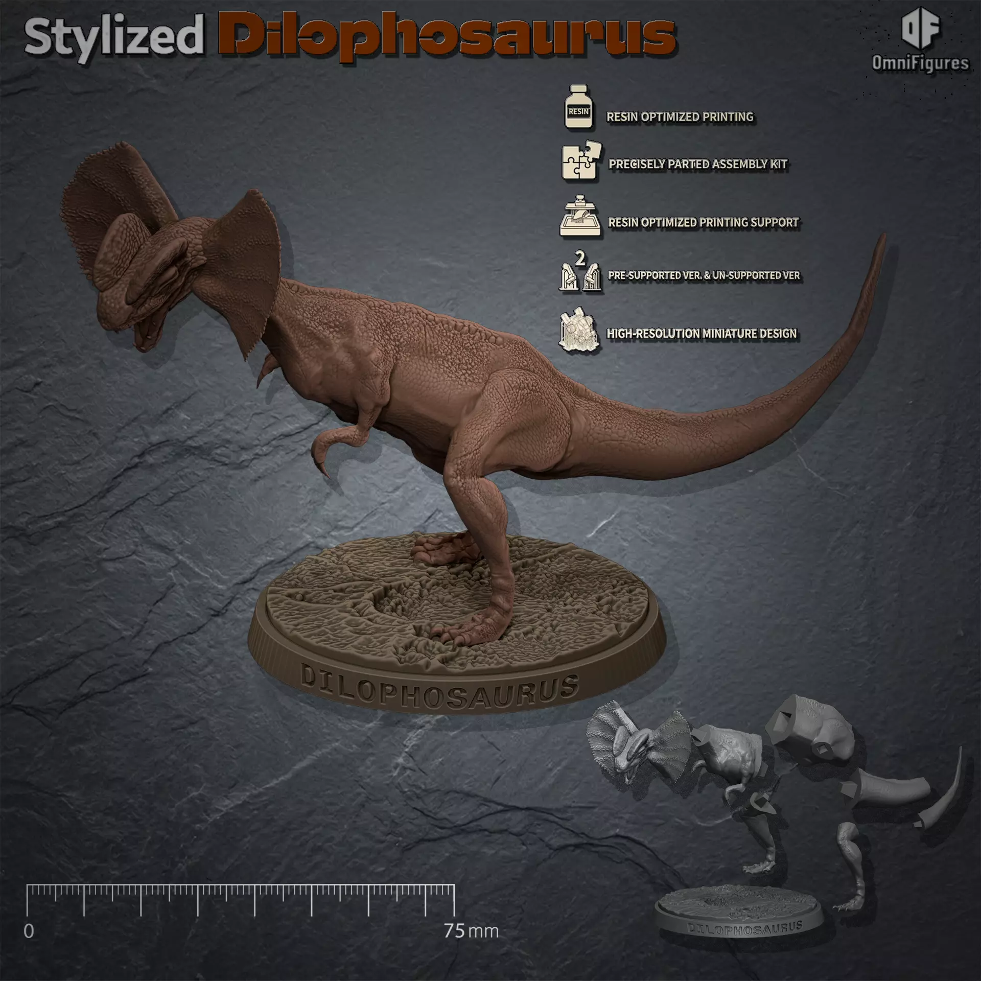 Dilophosaurus Free 3D print model