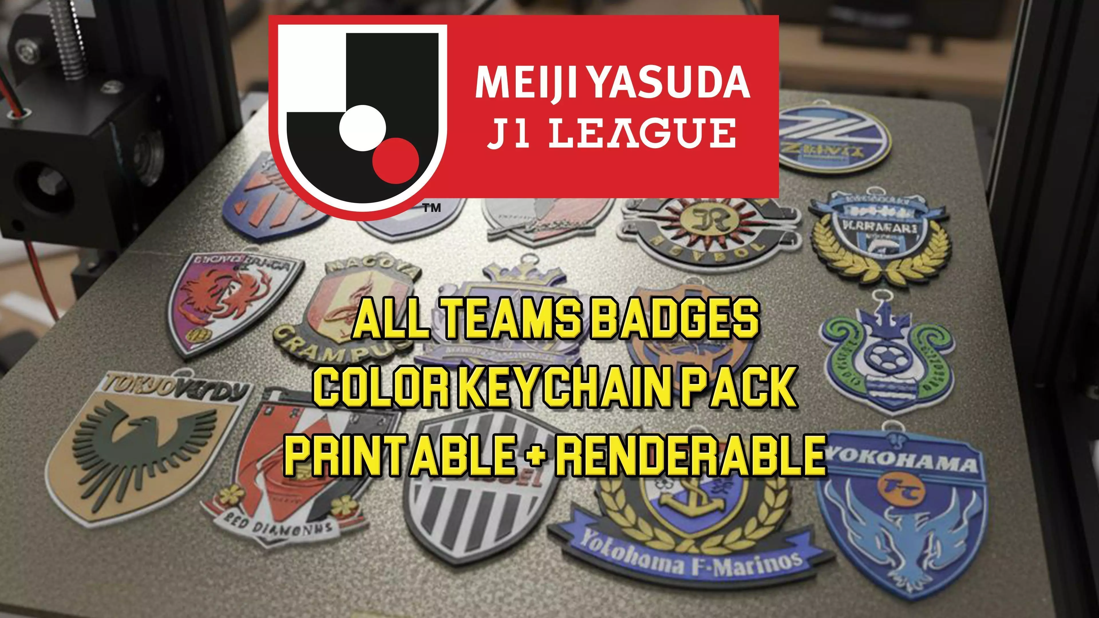 J1 LEAGUE All Teams Keychain Pack Color printable and renderable 3D print model