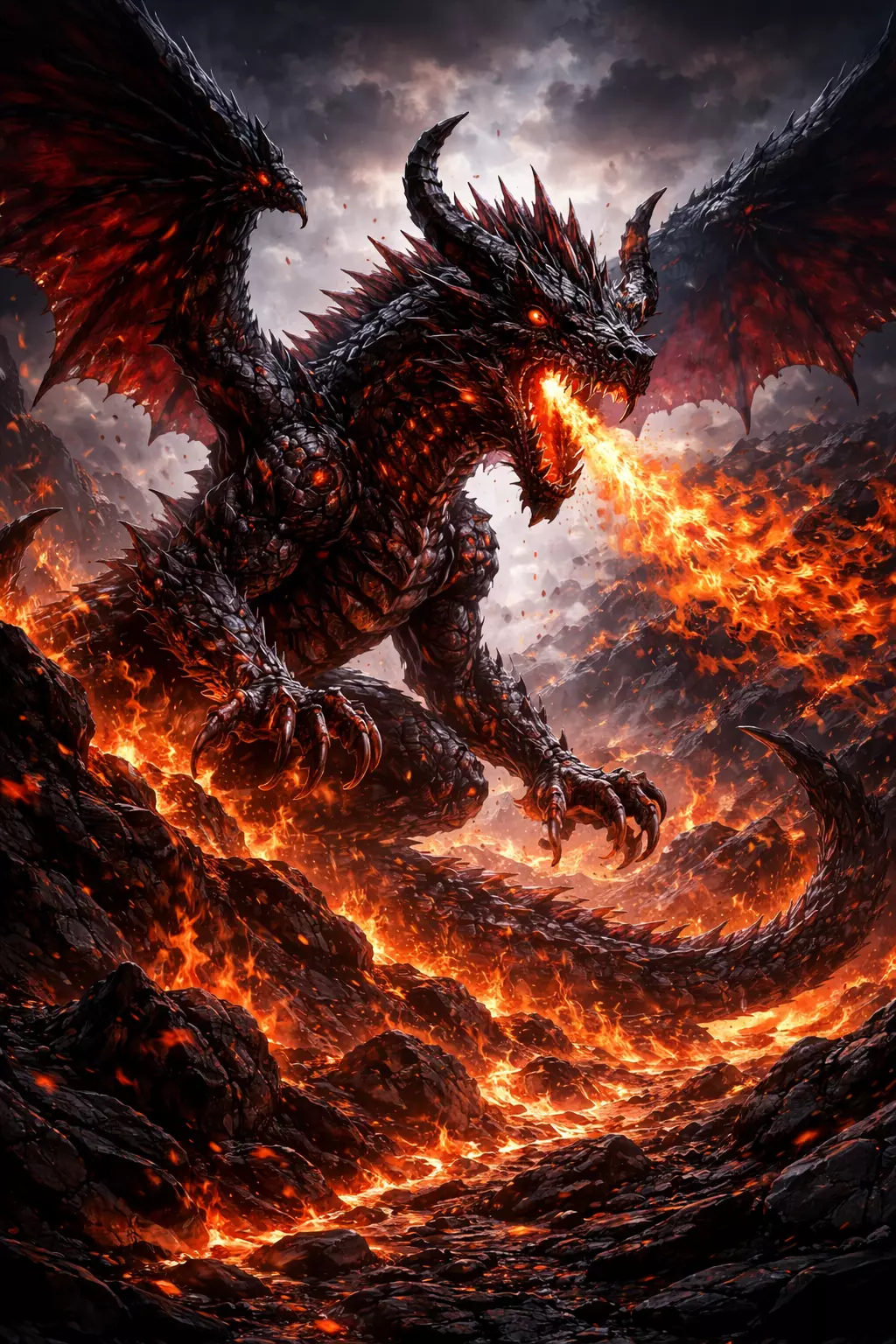 Dragon Fire Breathing Lava Beast Fantasy 3D Printable STL Model 3D print model