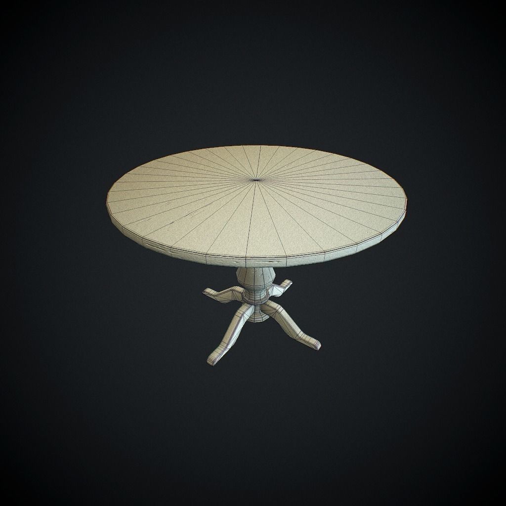 Table v1 pbr Low-poly 3D model_5