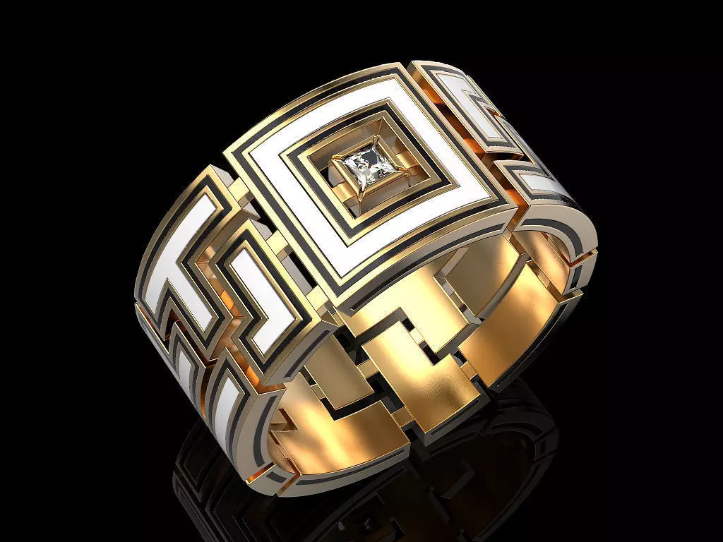 Ring with princess 3D print model_0