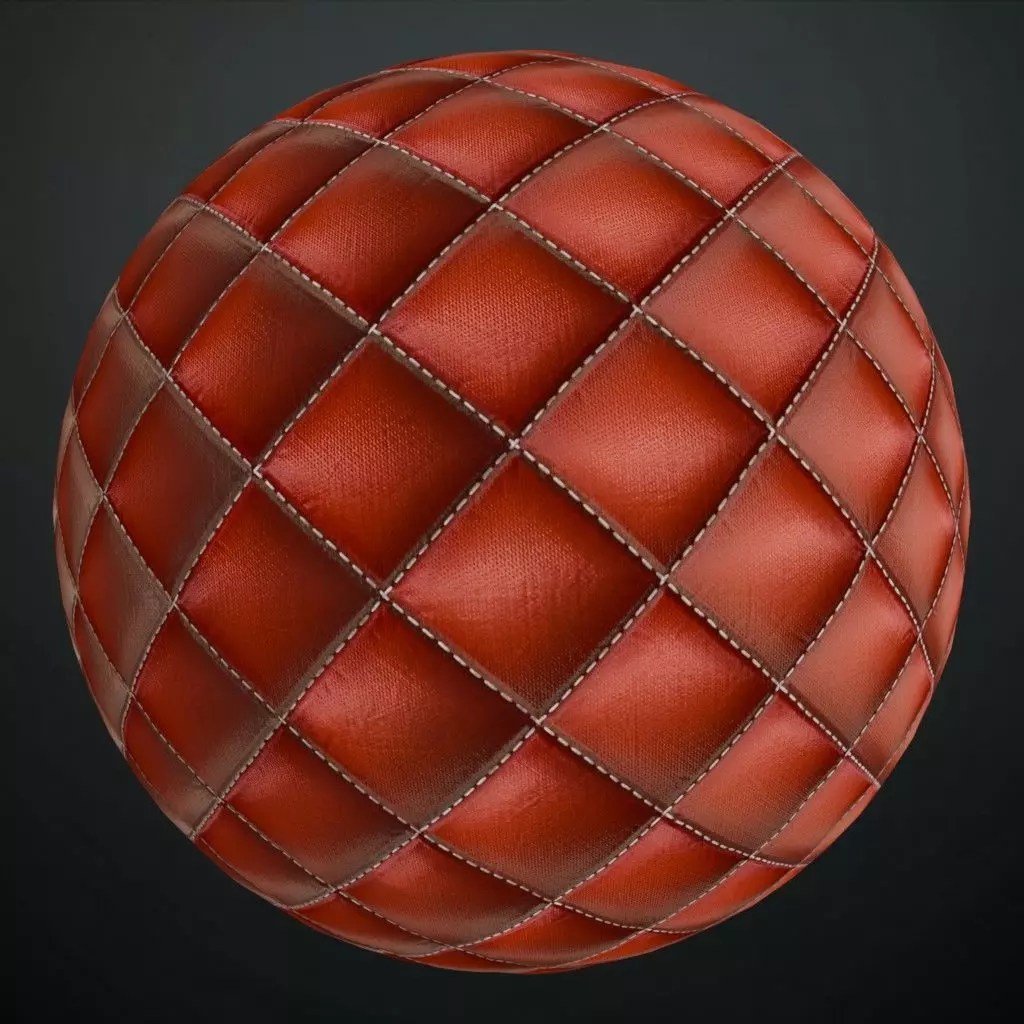 Red Padded Metal Shielding PBR Seamless Texture