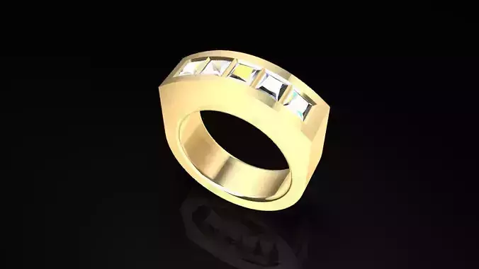 Princess Diamond Gold Ring