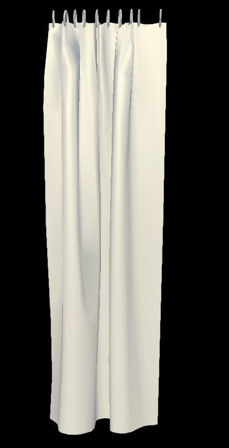 Curtain shower Low-poly 3D model_3