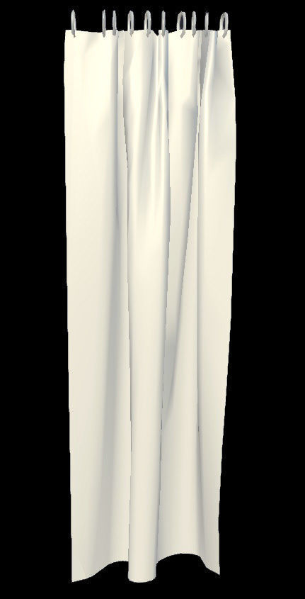 Curtain shower Low-poly 3D model_1