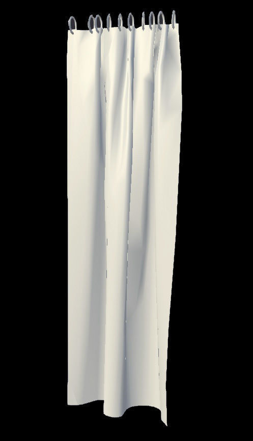 Curtain shower Low-poly 3D model_2