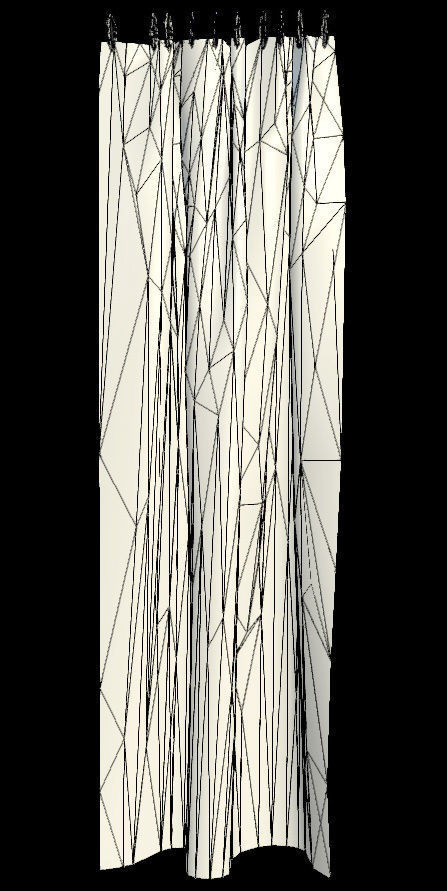 Curtain shower Low-poly 3D model_4