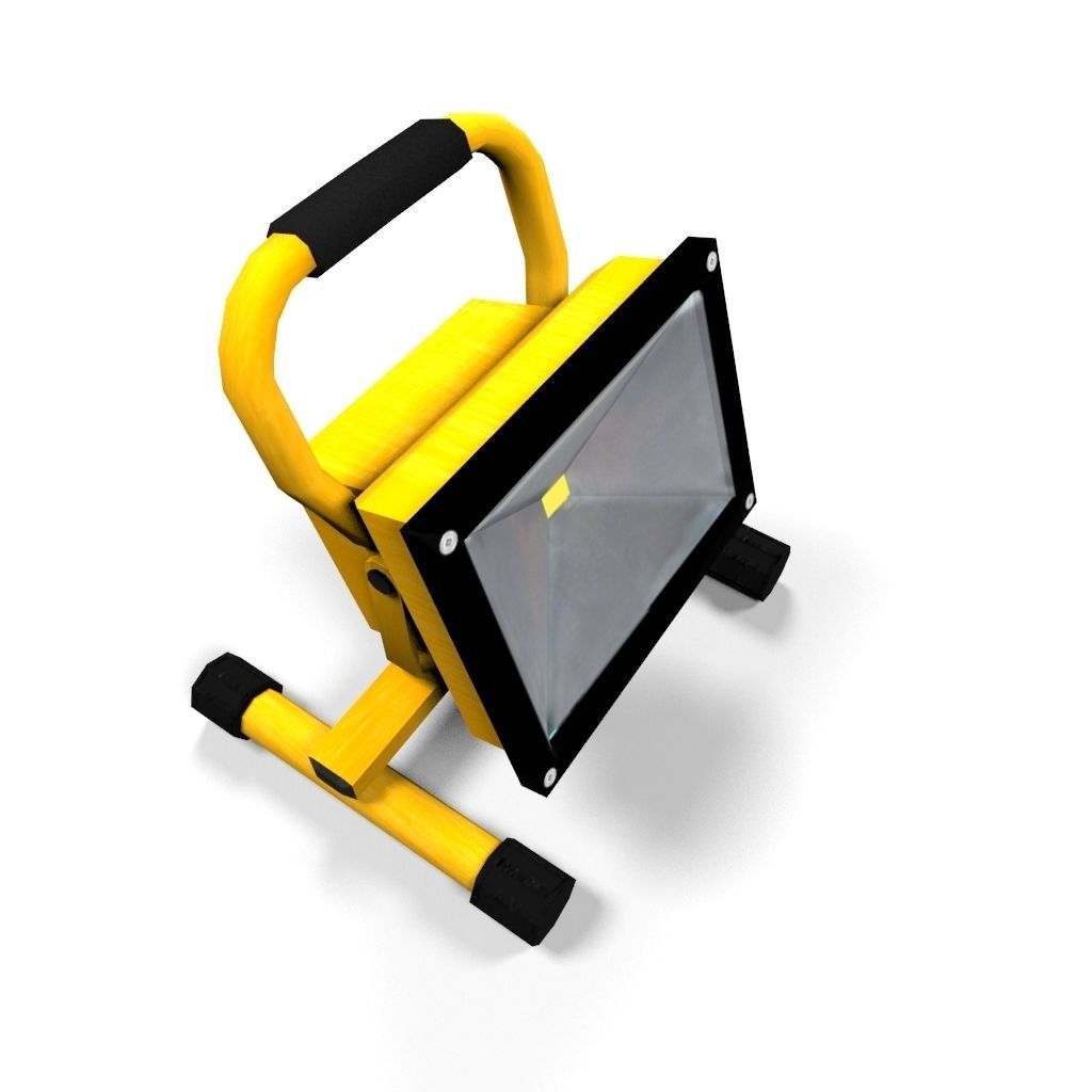 Low-poly Lamp led flood light Low-poly 3D model_1