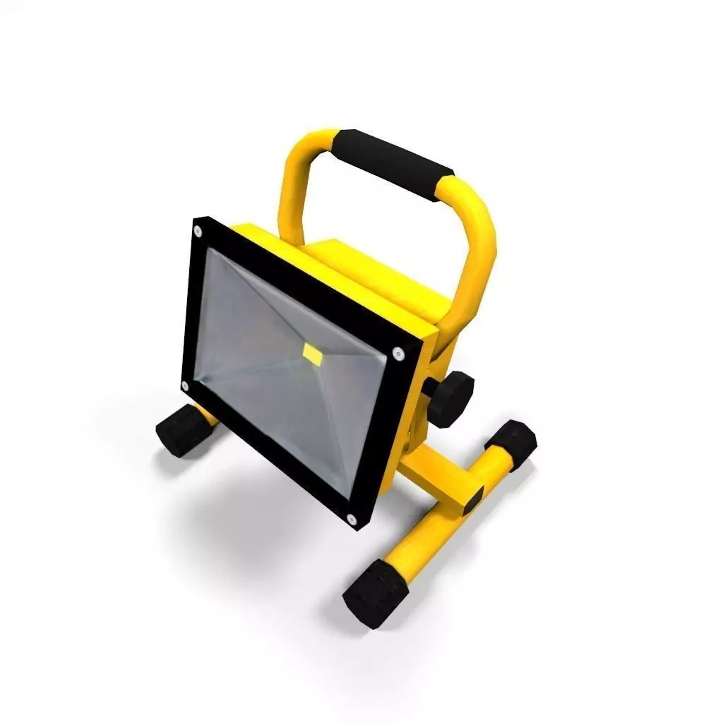 Low-poly Lamp led flood light Low-poly 3D model_0