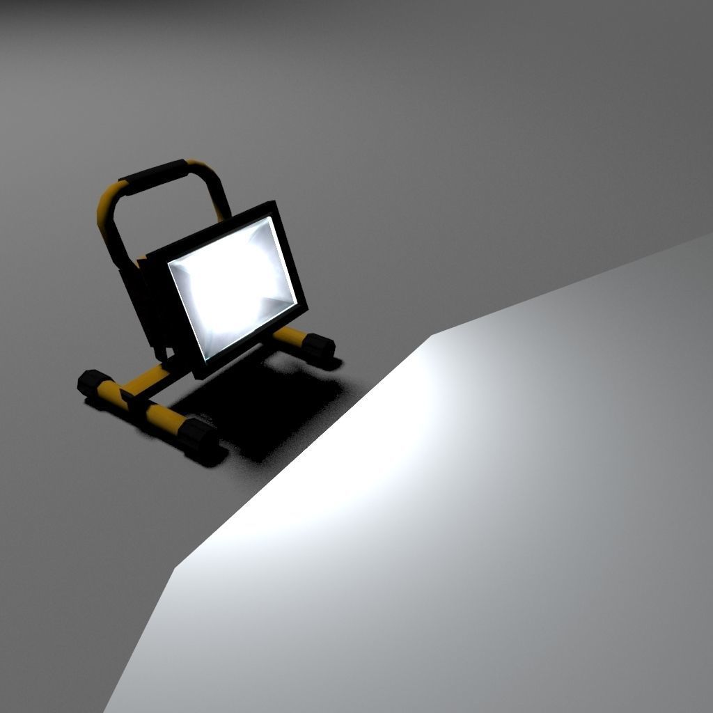 Low-poly Lamp led flood light Low-poly 3D model_3