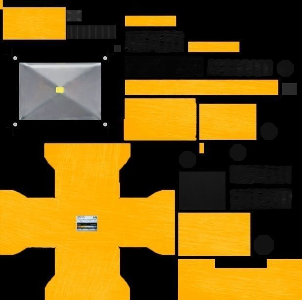 Low-poly Lamp led flood light Low-poly 3D model_5