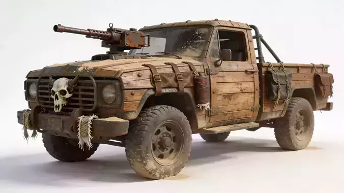 Post-Apocalyptic Outlaw Battle Truck 3D Model