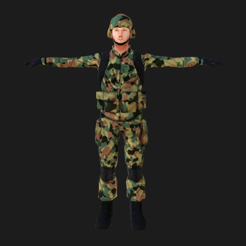Polish Army Low-poly 3D model