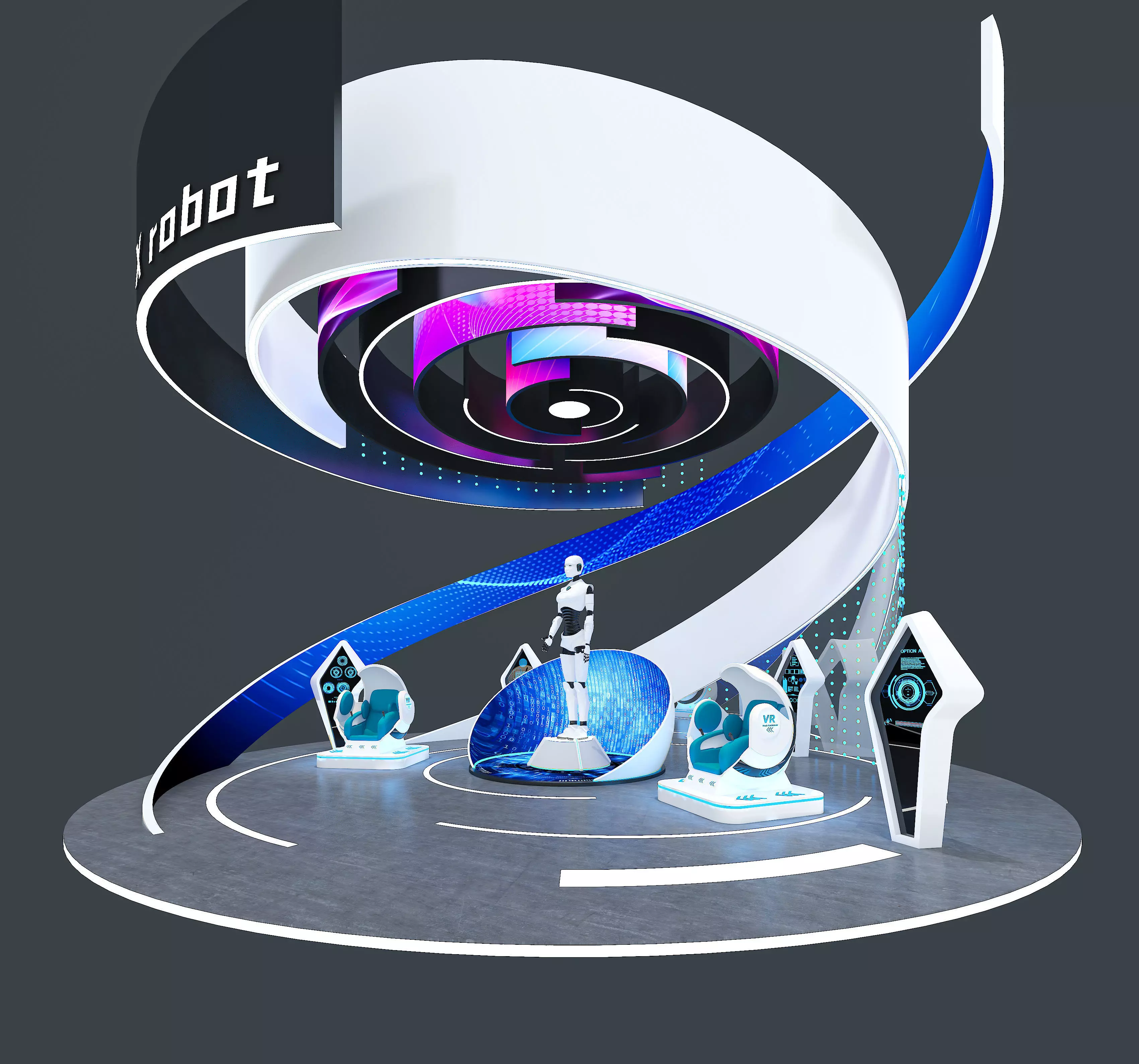 Open exhibition booth 3D model