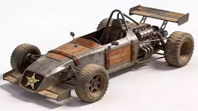 Post-Apocalyptic Sheriff Formula Racer 3d model