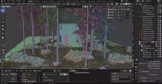 Forest Cabin House - 3D Visualization Scene Low-poly 3D model 7
