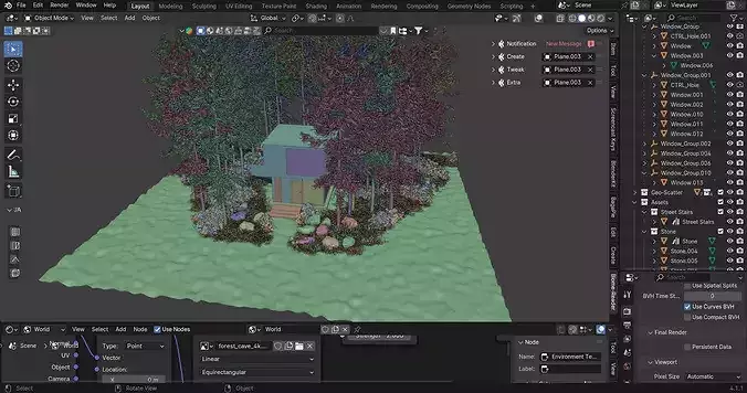 Forest Cabin House - 3D Visualization Scene Low-poly 3D model 5