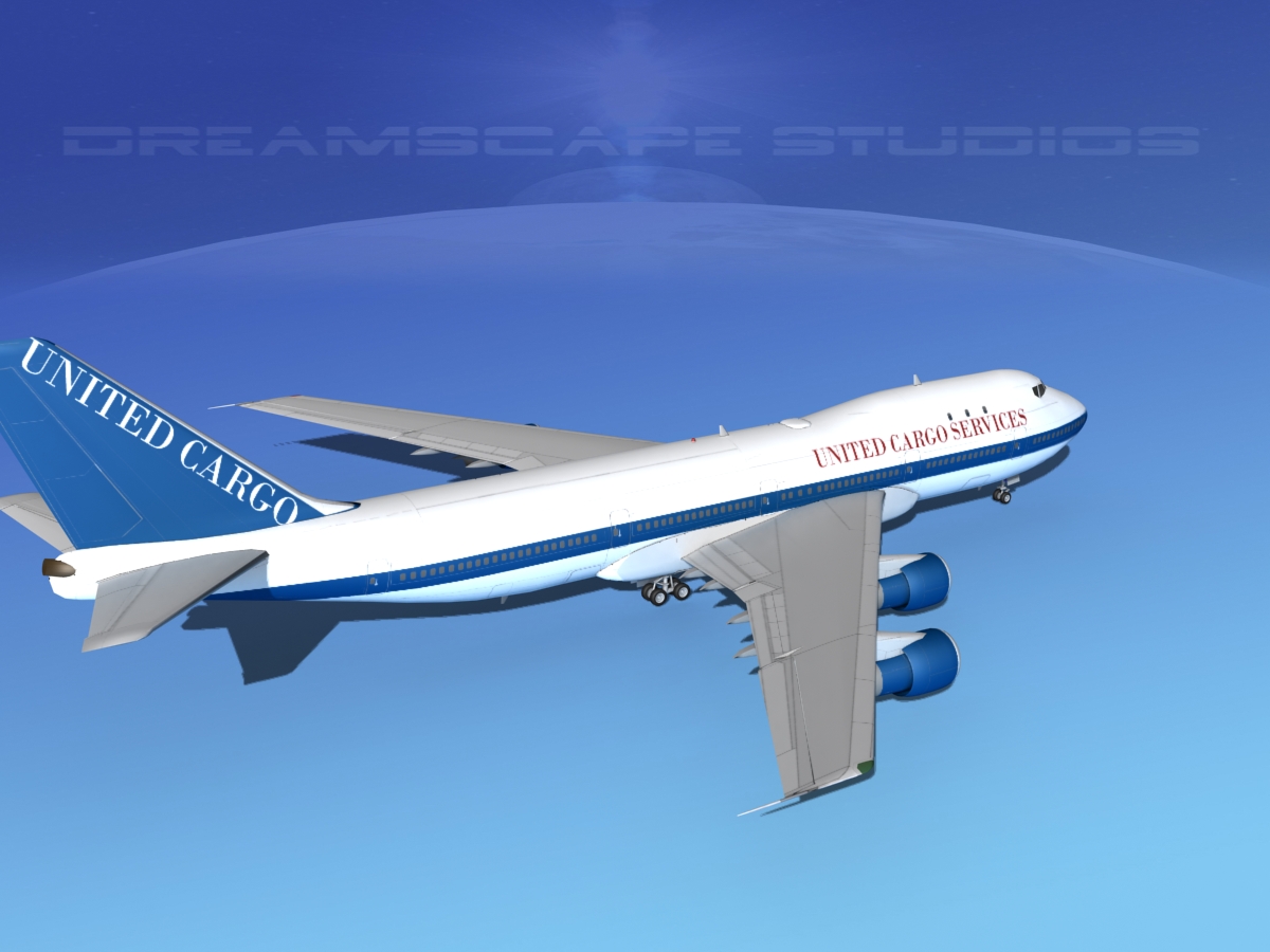 Boeing 747-100 United Cargo 3D model_5